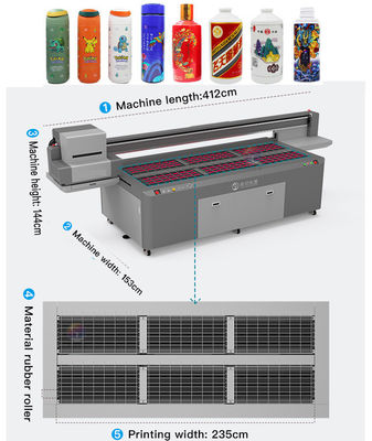 カスタマイズできるUVプリンター 10cm 中程度の高さ 2500 X 1000 X 1300mm 機器の寸法